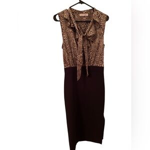 Rinacimento Leopard Print and Black maxi Sleeveless Dress size medium